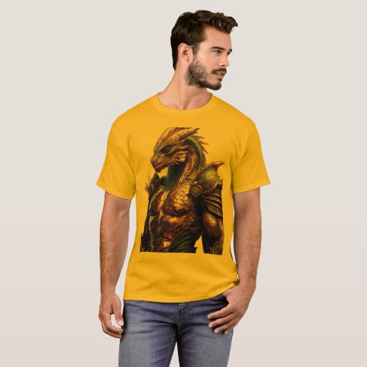 Tribal Geometric Lion mit Dragon Inspiriert Muster T-Shirt (Vorne ganz)