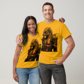 Tribal Geometric Lion mit Dragon Inspiriert Muster T-Shirt (Unisex)