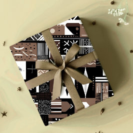 Tribal Geometric Mudcloth African American Gifts Geschenkpapier