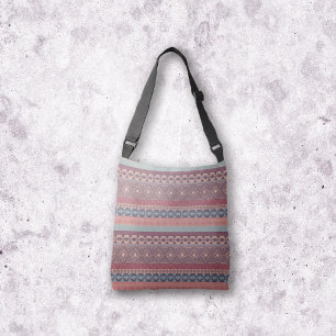 Tribal Geometric Mudcloth Stripe Boho Multicolor Tragetaschen Mit Langen Trägern