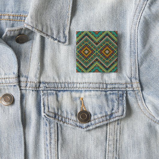 Tribal Geometric Muster Boho Ethnic Aztec Button