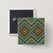 Tribal Geometric Muster Boho Ethnic Aztec Button (Vorne & Hinten)