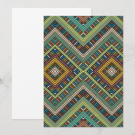 Tribal Geometric Muster Boho Ethnic Aztec Einladung (Vorne/Hinten)