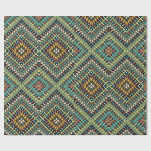 Tribal Geometric Muster Boho Ethnic Aztec Geschenkpapier (Flach)