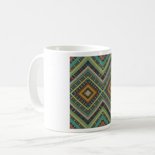 Tribal Geometric Muster Boho Ethnic Aztec Kaffeetasse (Vorderseite Links)