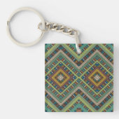 Tribal Geometric Muster Boho Ethnic Aztec Schlüsselanhänger (Vorderseite)
