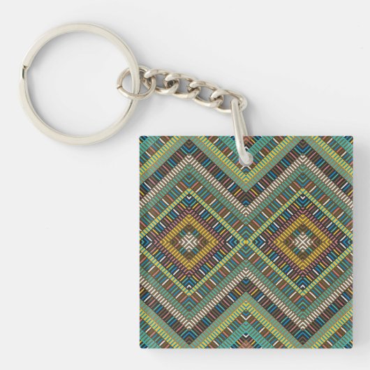 Tribal Geometric Muster Boho Ethnic Aztec Schlüsselanhänger (Vorderseite)