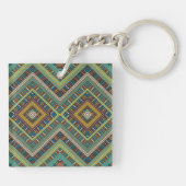 Tribal Geometric Muster Boho Ethnic Aztec Schlüsselanhänger (Rückseite)