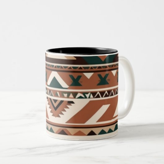 Tribal Geometric Muster Zweifarbige Tasse (VorderseiteRechts)