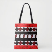 Tribal Geometric Orange and Black Pattern Tote Bag Tasche (Vorderseite)