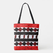 Tribal Geometric Orange and Black Pattern Tote Bag Tasche (Rückseite)