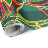 Tribal Geometric Sunburst Afroamerikanisches Gesch Geschenkpapier (Rolleneckpunkt)