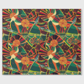 Tribal Geometric Sunburst Afroamerikanisches Gesch Geschenkpapier (Flach)
