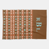 Tribal Geometric Turtles Native American Monogram Geschirrtuch (Horizontal)