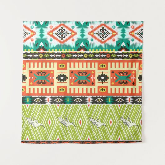 Tribal Geometric: Zitate Textmuster. Wandteppich (Vorderseite)