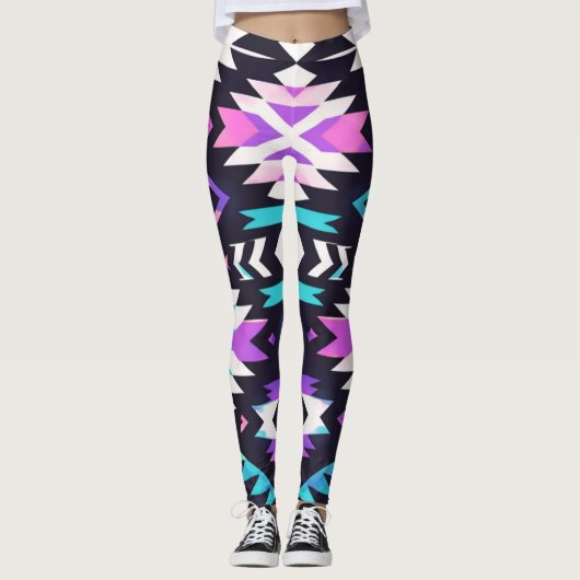 Tribal Geometrisch Leggings (Vorderseite)