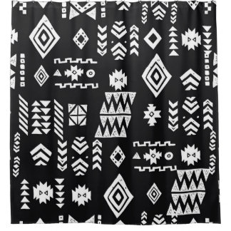 Tribal geometrisch: Stilvoller nahtloser Hintergru Duschvorhang
