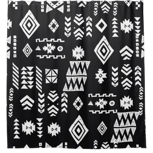 Tribal geometrisch: Stilvoller nahtloser Hintergru Duschvorhang (Vorderseite)
