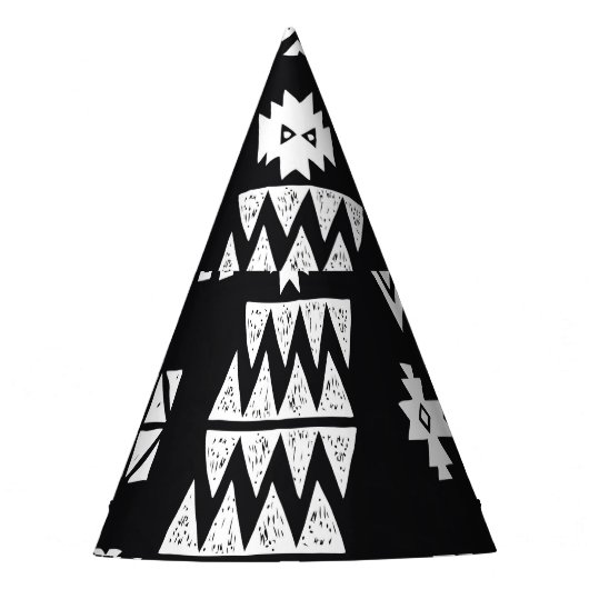 Tribal geometrisch: Stilvoller nahtloser Hintergru Partyhütchen (Vorderseite)