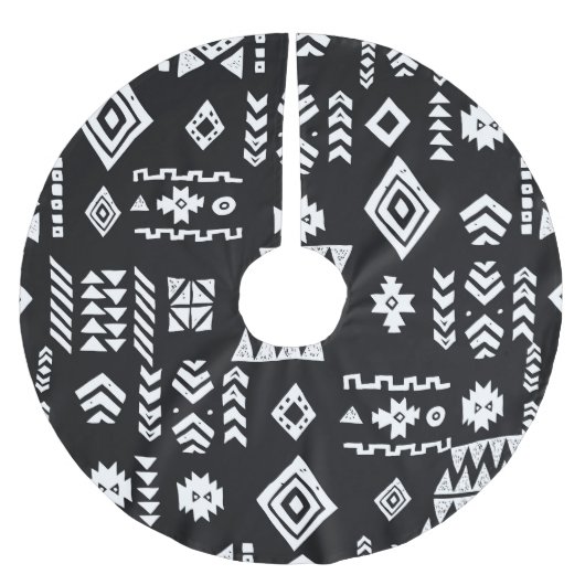 Tribal geometrisch: Stilvoller nahtloser Hintergru Polyester Weihnachtsbaumdecke (Vorderseite)