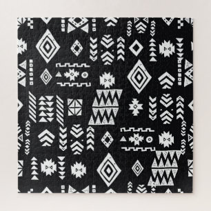 Tribal geometrisch: Stilvoller nahtloser Hintergru Puzzle