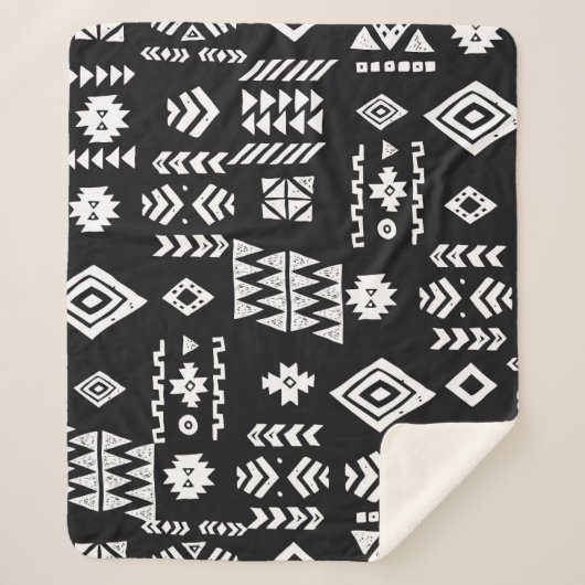 Tribal geometrisch: Stilvoller nahtloser Hintergru Sherpadecke (Vorderseite)