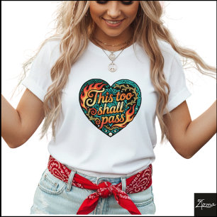 Tribal Geometrisches Herz Auch das wird vergehen T-Shirt