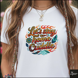 Tribal geometrisches Kuschel-Zitat Feuer Blätter T-Shirt