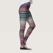 Tribal gestreiftes abstraktes Musterdesign Leggings (Rechts)