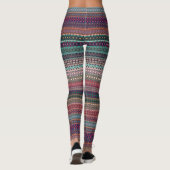 Tribal gestreiftes abstraktes Musterdesign Leggings (Rückseite)