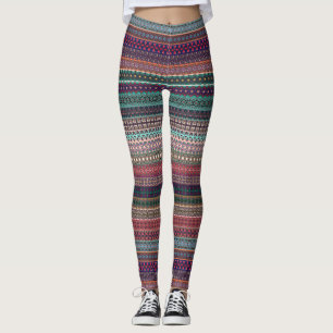 Tribal gestreiftes abstraktes Musterdesign Leggings