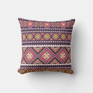 Tribal gestreiftes, geometrisches nahtloses Muster Kissen