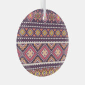 Tribal gestreiftes, geometrisches nahtloses Muster Ornament Aus Glas (Vorderseite Rechts)