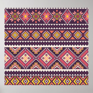 Tribal gestreiftes, geometrisches nahtloses Muster Poster
