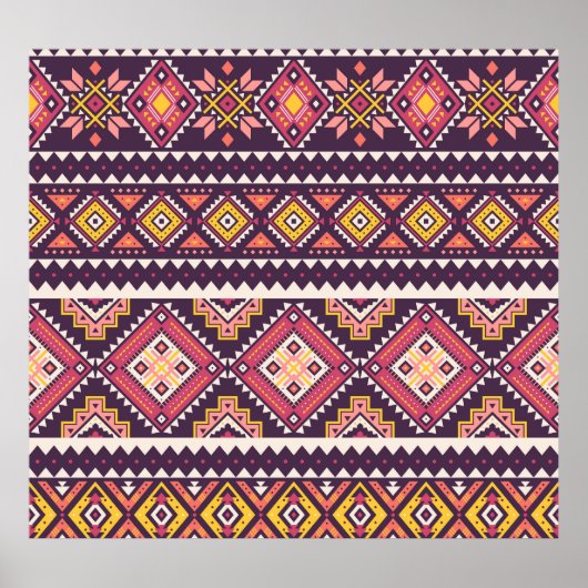 Tribal gestreiftes, geometrisches nahtloses Muster Poster (Vorne)
