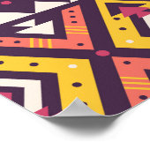 Tribal gestreiftes, geometrisches nahtloses Muster Poster (Ecke)