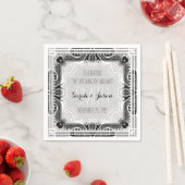 Tribal Goddess Black Silver Wedding Paper Napkins Serviette (Beispiel)