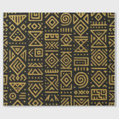 Tribal Gold Geometric Geschenkpapier (Flach)