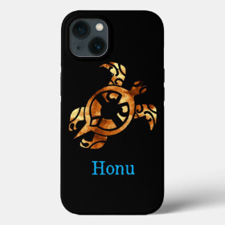 Tribal Gold Hawaiian Sea Turtle auf schwarz Case-Mate iPhone Hülle