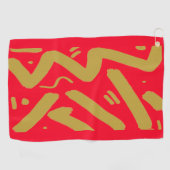 Tribal Gold und Rot Golfhandtuch (Horizontal)