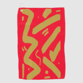 Tribal Gold und Rot Golfhandtuch (Vorderseite)