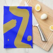Tribal Gold und Royal Blue Geschirrtuch (Viertel Falte)