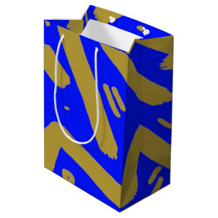 Tribal Gold und Royal Blue Mittlere Geschenktüte