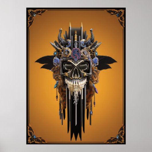 Tribal Gothic Skull Poster (Vorne)