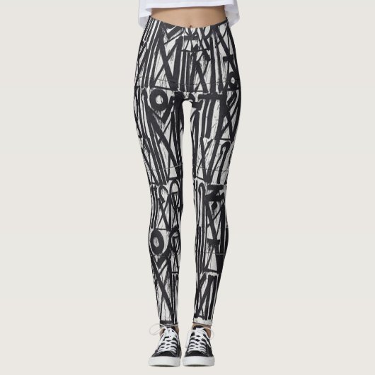 Tribal Graffiti überall in Print-Leggings Leggings (Vorderseite)