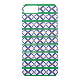 Tribal Green, blau, rot, ethnische Volkskunst Case-Mate iPhone Hülle