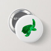 Tribal Green Sea Turtle Button (Vorne & Hinten)