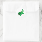 Tribal Green Sea Turtle Runder Aufkleber (Tasche)