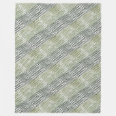 Tribal Green Stripes Abstract Pattern  Fleecedecke (Vorderseite)