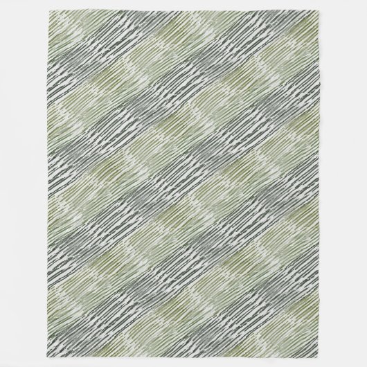 Tribal Green Stripes Abstract Pattern  Fleecedecke (Vorderseite)